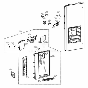 Dispenser Parts Diagram and Parts List for LFX29927SB AWBCNA0 LG Refrigerator