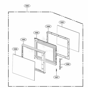 Door Parts Diagram and Parts List for LCS1114SB CBKEBBY LG Range