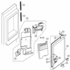Ice Maker And Ice Bin Parts Diagram and Parts List for LFX28968SW ASWCNA3 LG Refrigerator