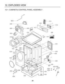 Cabinet& Control Panel Assembly Diagram and Parts List for GCWM1069CS8 ABWEELC LG Washer