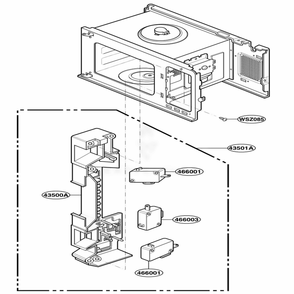 Latch Board Parts Diagram and Parts List for KCMS185JBT AB6EKAD LG Wall Oven