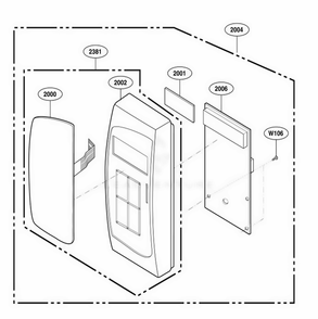 Control Panel Parts 1 Diagram and Parts List for 62259 KBKESEA LG Wall Oven