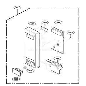 Control Panel Parts Diagram and Parts List for MBBB ABKEBSH LG Wall Oven