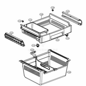 Freezer Parts Diagram and Parts List for 71323 ASTCSE3 LG Refrigerator