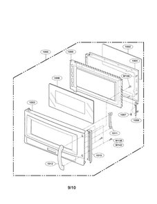 Door Parts Diagram and Parts List for LMVM1955SB  LG Microwave