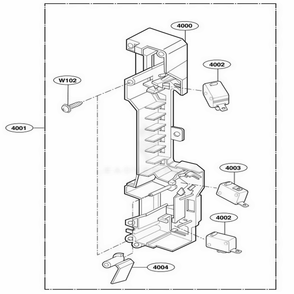 Latch Board Parts Diagram and Parts List for 80802 AWHESEA LG Microwave