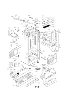 Case Parts Diagram and Parts List for LFX28995ST  LG Refrigerator