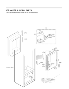 Ice Maker And Ice Bin Parts Diagram and Parts List for GC-L228NSXM ASTCNA0 LG Refrigerator