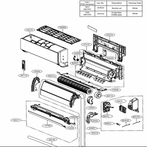 Indoor Unit Diagram and Parts List for LSN090HEV2 AT3GEUS LG Air Conditioner