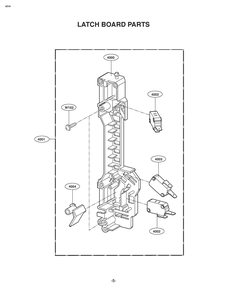 Latch Board Parts Diagram and Parts List for JVM3162DJBB CB3EGEU LG Microwave Oven Combo