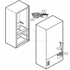 Icemaker Parts Diagram and Parts List for 71604 ABICSE3 LG Refrigerator