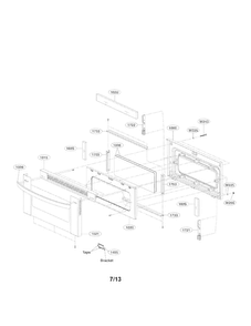Upper Door Parts Diagram and Parts List for LDE3035ST  LG Range