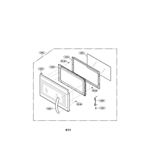 Door Diagram and Parts List for LMH2016SB 00 LG Microwave Oven Combo