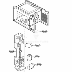 Latch Board Parts Diagram and Parts List for KCMS1555RWH CWHEKAD LG Wall Oven