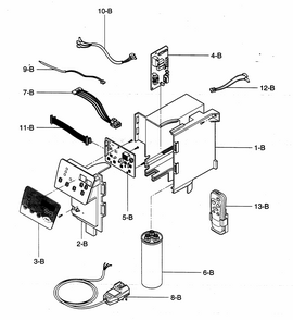Control Box Assy Diagram and Parts List for 58075144500  Kenmore Air Conditioner