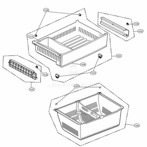 Freezer Parts Diagram and Parts List for LFXS28566D ASBCNA0 LG Refrigerator