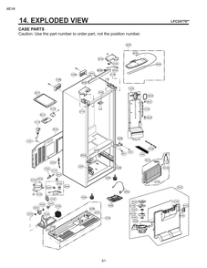 Case Parts Diagram and Parts List for GM-B243RSFM ASTCNA2 LG Refrigerator