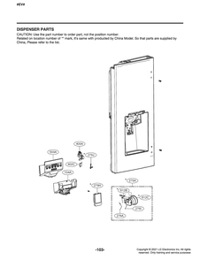 Dispenser Parts Diagram and Parts List for GR-L228NKSM ASBCNAA LG Refrigerator