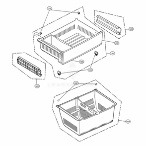 Freezer Parts Diagram and Parts List for LFXS26596D ASBCNA0 LG Refrigerator