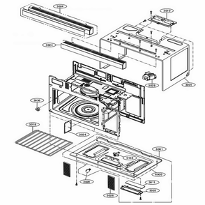 Oven Cavity Parts Diagram and Parts List for LMV1765ST CS2ELNA LG Range