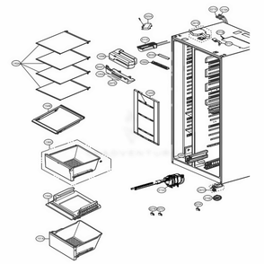 Refrigerator Compartment Diagram and Parts List for LSXS26366D ASBCNA8 LG Refrigerator