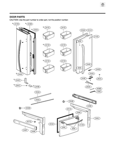 Door Parts Diagram and Parts List for GR-B238NSSH ASTCNA1 LG Refrigerator