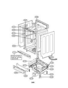 Cabinet Parts Diagram and Parts List for LDF7811WW-01  LG Dishwasher