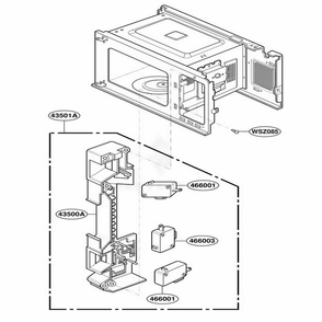 Latch Board Parts Diagram and Parts List for F1331E BKEAMA LG Range