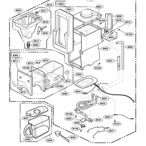 Coffee Maker Parts Diagram and Parts List for 63999 ABKESEA LG Wall Oven