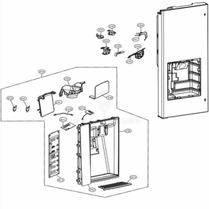 Dispenser Parts Diagram and Parts List for LFXS30766S ASTCNA3 LG Refrigerator