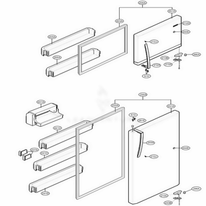 Door Parts Diagram and Parts List for 79432 ASWCSE7 LG Refrigerator