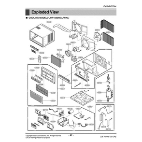 Section Diagram and Parts List for LW1800PR AWY6USL LG Air Conditioner