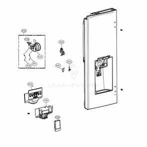 Dispenser Parts Diagram and Parts List for LFXS26596S ASTCNA2 LG Refrigerator