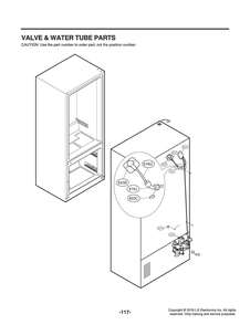 Valve And Water Tube Parts Diagram and Parts List for GR-X308LSJM ASTCNA0 LG Refrigerator