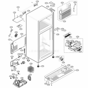 Case Parts Diagram and Parts List for LTCS20020W ASWCNA0 LG Refrigerator