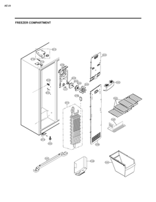 Freezer Compartment Diagram and Parts List for GM-L237ZQHL ABICSE0 LG Refrigerator