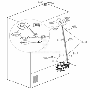 Valve And Water Tube Parts Diagram and Parts List for 72483 ASTCSE2 LG Refrigerator