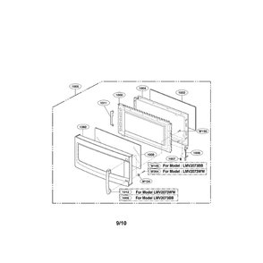 Door Diagram and Parts List for LMV2073WW 00 LG Microwave Oven Combo