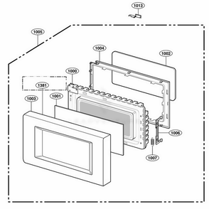 Door Parts Diagram and Parts List for 65223401 CS1ESEA LG Range