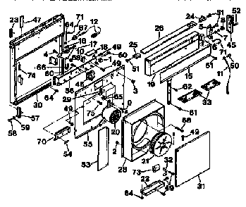 Downdraft Blower System Diagram and Parts List for 23359940590  Kenmore Range Hood