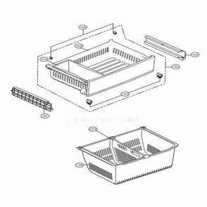 Freezer Parts Diagram and Parts List for LFXS24623D ASBCNA2 LG Refrigerator
