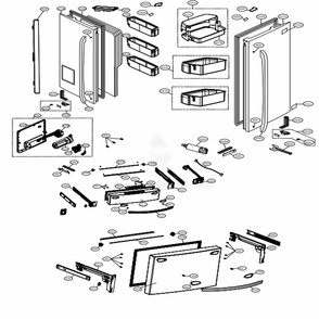 Door Parts Diagram and Parts List for LMXC23746D ASBCNA1 LG Refrigerator