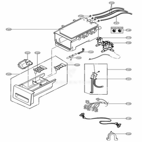 Dispenser Assembly Diagram and Parts List for 41473 ASTESEU LG Washer Dryer Combo