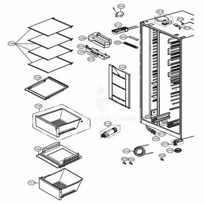 Refrigerator Compartment Diagram and Parts List for LSXS26386S ASTCNA2 LG Refrigerator