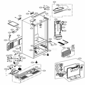 Case Parts Diagram and Parts List for LFC24770ST ASTCNA4 LG Refrigerator