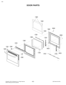 Door Parts Diagram and Parts List for FE1753LS ASTLLGA LG Range
