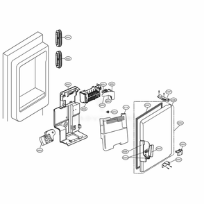Ice Maker And Ice Bin Parts Diagram and Parts List for LSFXC2476S ASTCNA2 LG Refrigerator
