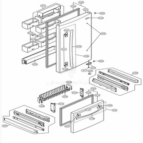 Door Parts Drawer Parts Diagram and Parts List for 75084 ABICSEA LG Refrigerator