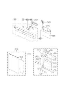 Door Assembly Parts Diagram and Parts List for LDS5774ST  LG Dishwasher