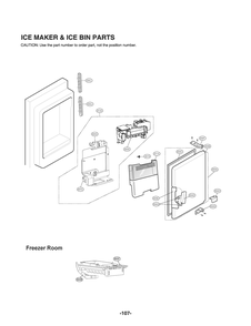 Ice Maker And Ice Bin Parts Diagram and Parts List for GR-L228NSSM ASTCNA4 LG Refrigerator